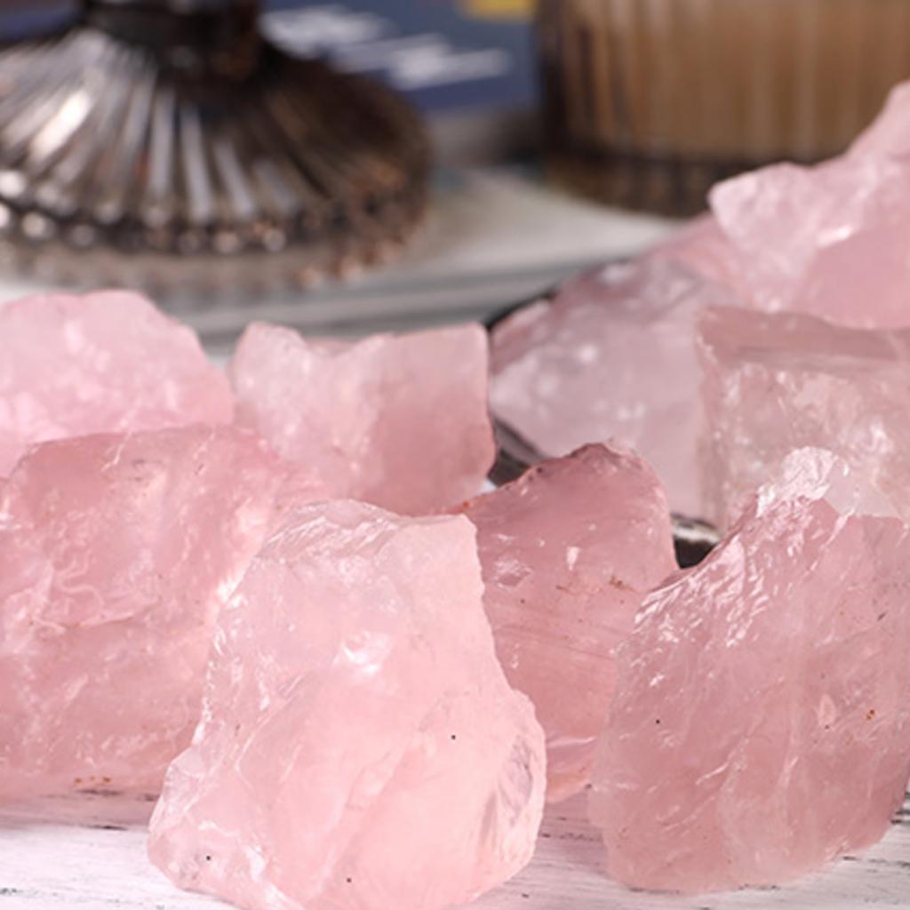 100g Natural Rose Quartz Mineral Pink Quartz Crystal Raw Stone Aromatherapy Incense Stone Ornaments