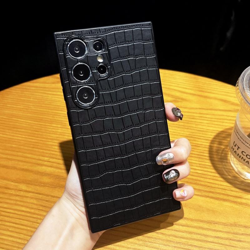 Простой деловой чехол из искусственной кожи с крокодиловым узором для Samsung Galaxy S24 S23 Plus S22 Ultra Мягкий ТПУ Ударопрочный Чехол для телефона