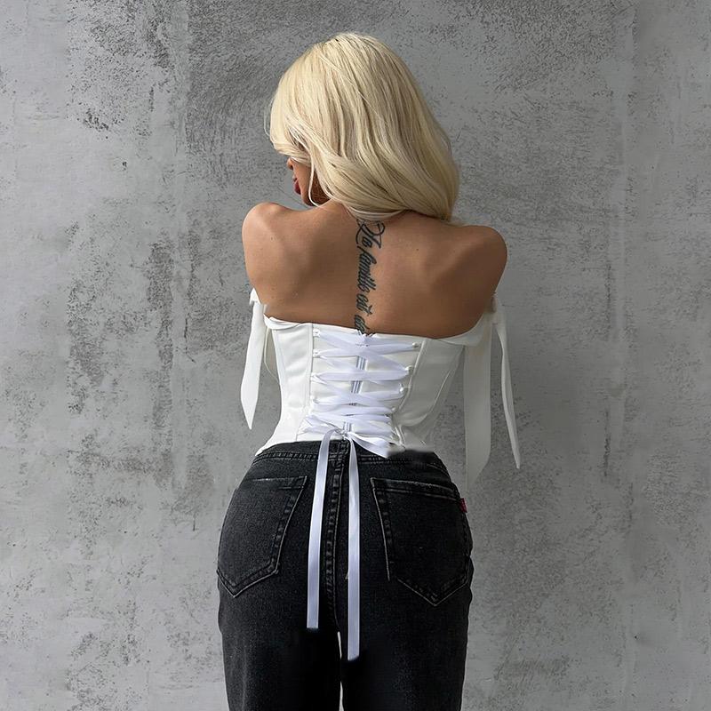 Сексуальный облегающий жилет без бретелек с открытой спиной и нерегулярными бретельками в виде рыбьей кости, модный короткий топ с высокой талией и открытым пупком, весна и лето