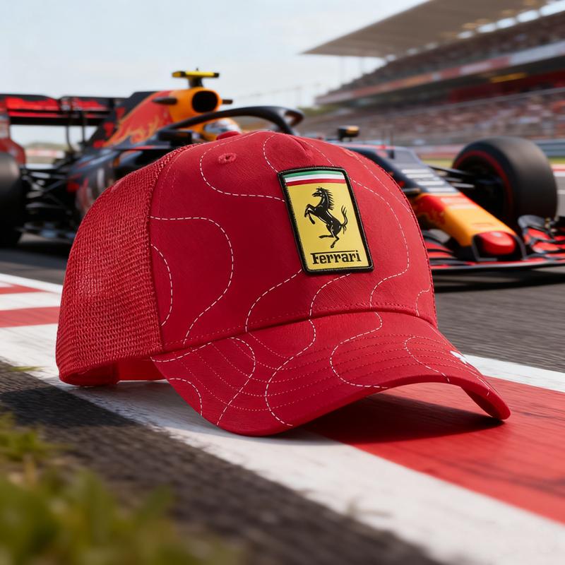 High-end Fashion Men's Women's Adjustable Casual Sports Cap Embroidery Baseball Hat For Ferrari F1 Team Racing Hats Enthusiast WM7