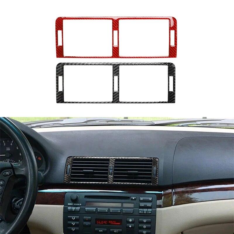 Carbon Fiber For BMW E46 3 Series 1998 -2005 Car Air Outlet Decoration Cover Sticker Trim Auto Interior Accessories