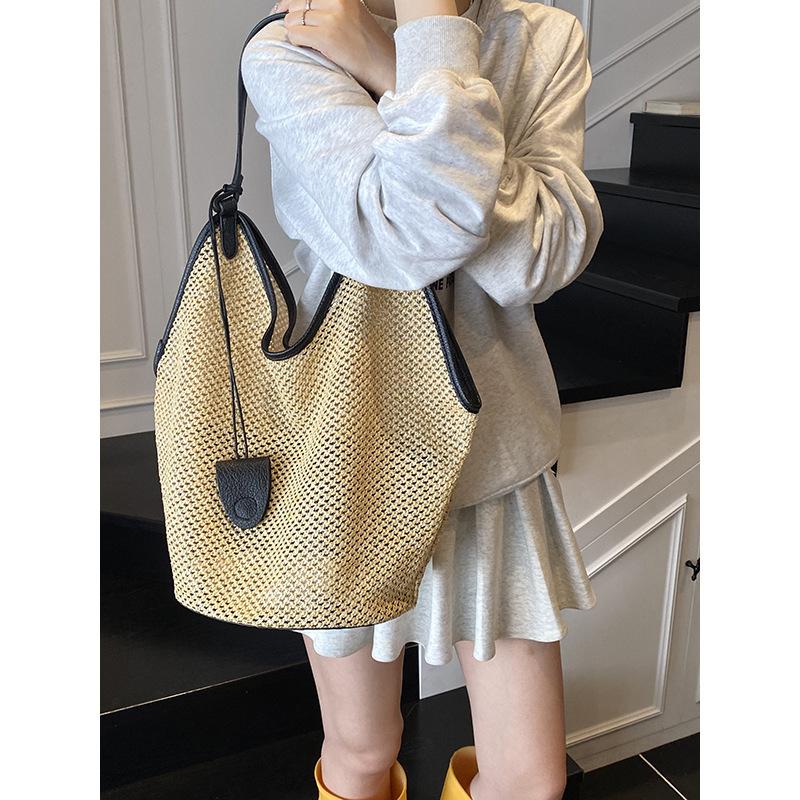 Пляжная сумка большой вместимости летняя плетеная новинка для通勤, простая нишевая