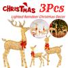 3 шт. Рождественский декор семьи оленей со светом Светящийся олень Рождественское украшение Милый рождественский декор оленей для праздника