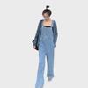 Women's Retro Wide-Leg Denim Overalls - New for Autumn 2024