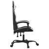 Gaming Chair Black and White Artificial Leather