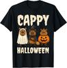 Кэппи Хэллоуин Забавная Капибара Привидение Ведьма Тыква Жуткая Футболка унисекс Футболка