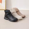 2025 Зимние Ботинки из Натуральной Кожи Женские Ботильоны Теплый Плюш Мягкие Брендовые Женские Зимние Сапоги Большой Размер 41 Бежевый Черный