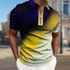 Men's Shirt Polo Casual Zip Short Sleeve Fashion Casual Zipper Summer Spring Regular Fit Dot Starlight 3D Print Shirt