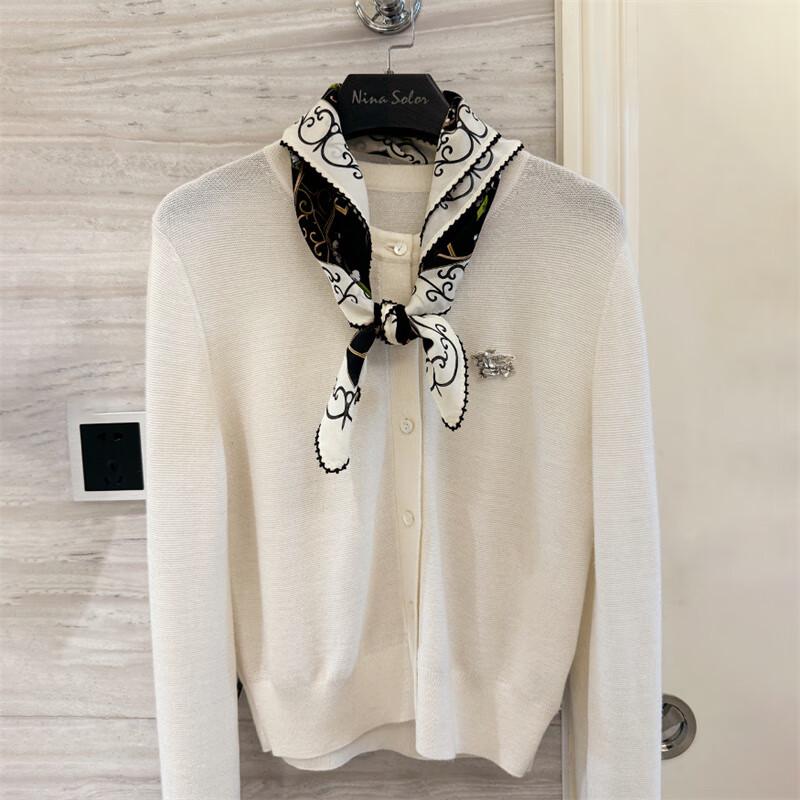 NINA SOLOR Lily of the Valley Vine Silk Scarf