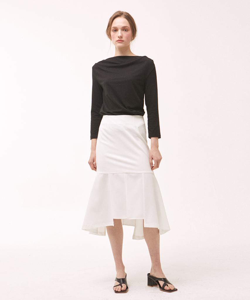 Nonlocal Slit Mermaid Skirt - White