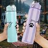 1PC Dog Mom Handwriting Text 750ml Color Plastic Sports Water Bottle Leakproof Flip Straw Lid Suitable for Sports Office Home Use