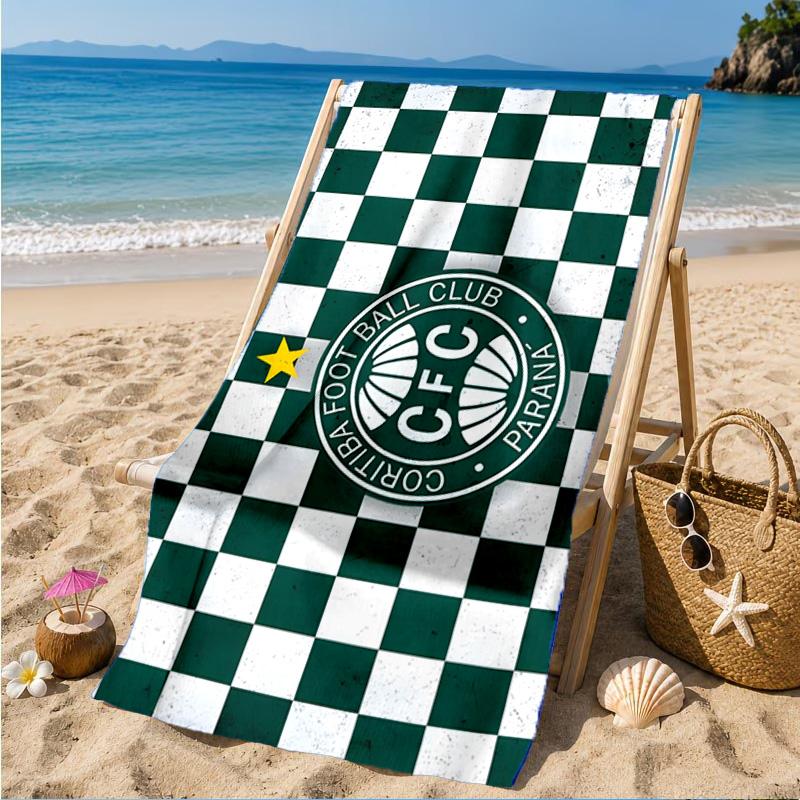 Green Football Club Emblem Printed Microfiber Beach Towel, Soft And Absorbent, Quick-Dry, Ideal for Summer Travel, Beach Essential, Swimming Pool