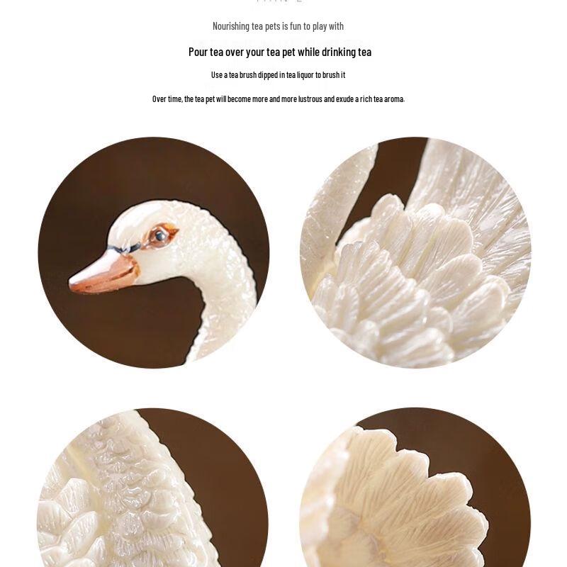 Смола Меняющий цвет Лебедь Чайный питомец Фигурка