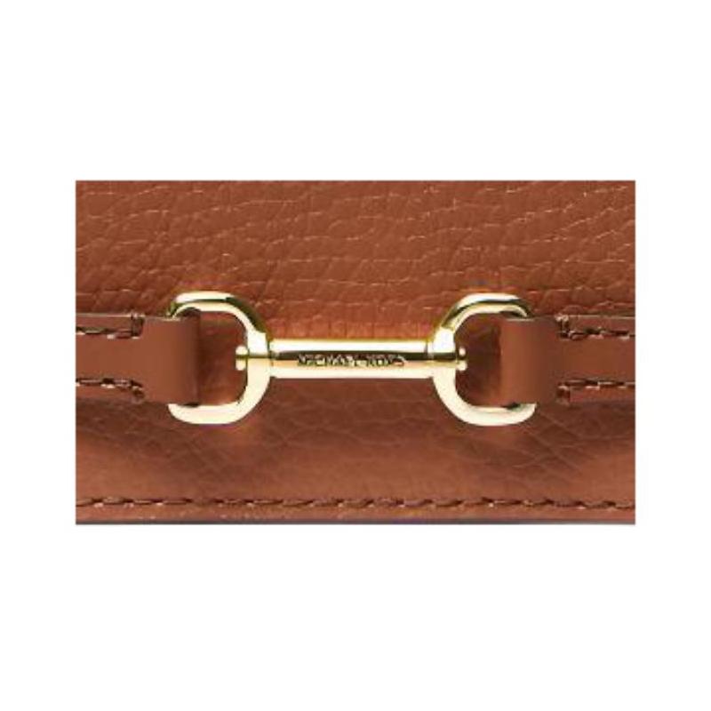 Michael Kors Carson Carson Кошелек женский маленький из кожи с золотой фурнитурой Коричневый