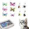 SONGWAY Cat Toy Insect Replacement 6 Butterflies 4 Small Flying Insects with Iron Storage Box