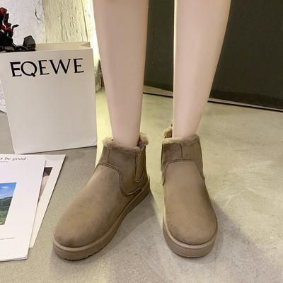 Женская обувь 2025 осень и зима новые зимние ботинки женские повседневные короткие вельветовые теплые плоские хлопковые ботинки