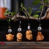 1/12Pcs Creative Twelve Zodiac Carving Wooden Keychain Pendant Chinese Zodiac Wood Carving Phone Chain Bag Decoration Gifts