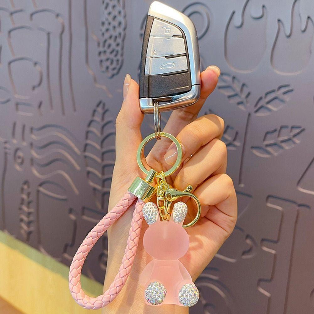 С брелоком для ключей в виде автомобильного мультяшного мешка с подвеской в виде хрустального кролика, небольшой подарок