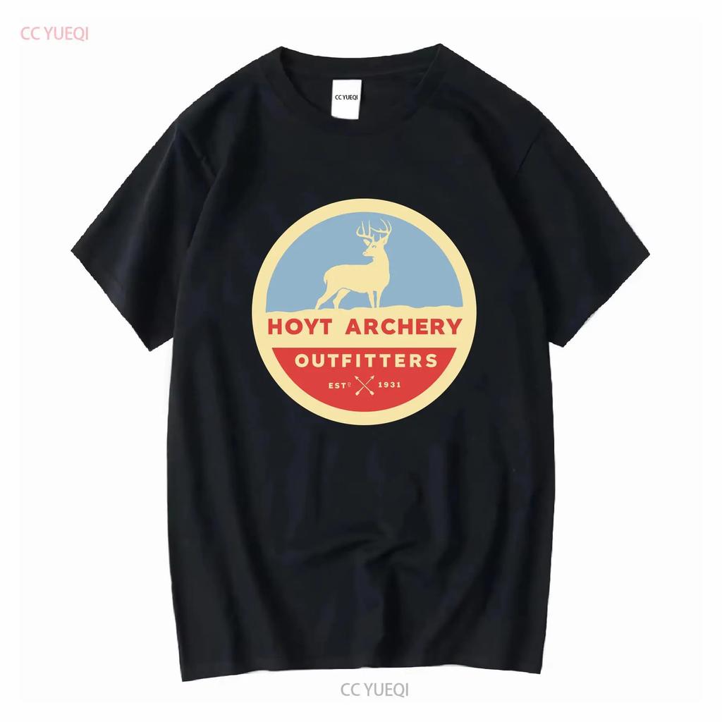 Hoyt Archery Outfitters Логотип Мужская футболка Размер XL Синий винтажный Стирка Мода Стильный homme дизайнерская одежда Повседневная Унисекс