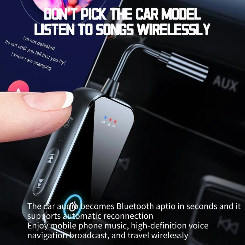 Bluetooth 6.0 Адаптер Автомобильный Приемник Передатчик 3,5 мм Разъем Aux Беспроводной Звонок по громкой связи Музыка для ТВ Аудиоадаптер-приемник