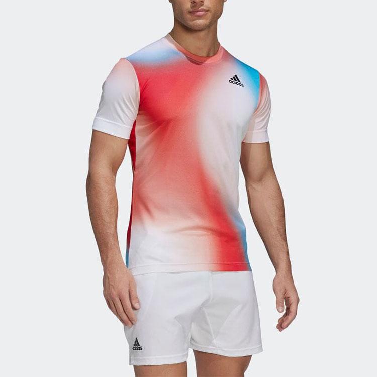 adidas Футболка с круглым вырезом с градиентным логотипом, мужские топы, разноцветные H67126
