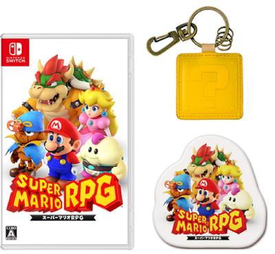Super Mario RPG Switch Набор кожаных брелоков с вопросительным знаком Оригинал - + (Включает булавки)