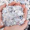 Рождественская вечеринка Конфетти-снежинки Снежинки Круглые элементы DIY Цветочные пайетки Рождественское украшение Переливающийся серебристый Декор для сцены