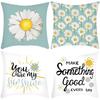 Fashionable Spring Flower Spring Elements Pillow Cover Linen Flower Cushion Pillow Cover