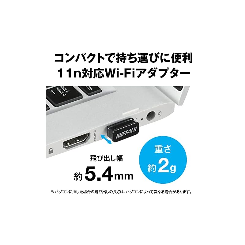 Беспроводной LAN-адаптер Buffalo WiFi, USB 2.0, 11n/g/b, 150 Мбит/с, WI-U2-150M/N