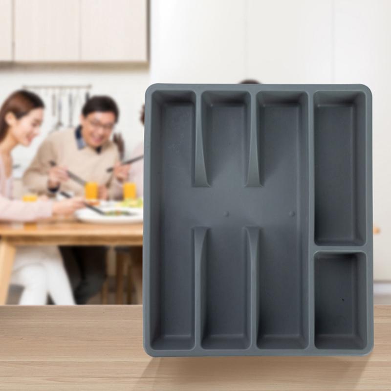 Кухонный ящик Органайзер для столовых приборов Держатель для серебра Разделитель для кухонной утвари Коробка Пластиковый лоток для хранения столовых приборов Принадлежности для дома и ресторана