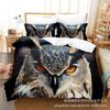 Постельное белье с 3D цифровой печатью Набор из четырех предметов Набор из трех предметов Сова Белая простыня Одеяло Подушка