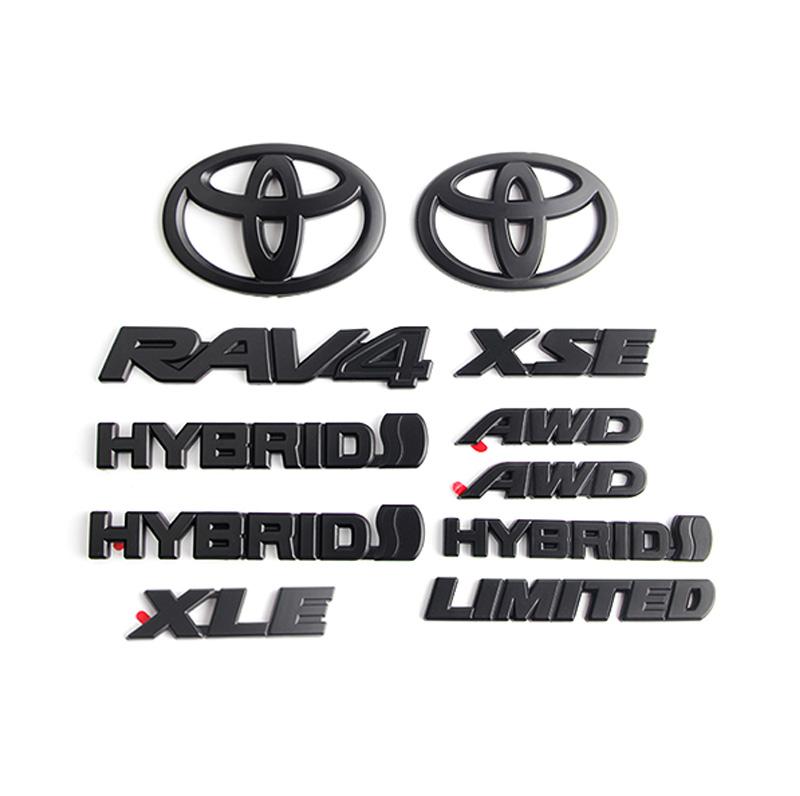 Xzlhg9 Накладки НОВЫЕ 2019-2024 Подходят для Toyota Rav4 XLE XSE AWD Гибрид Матовые Черные Эмблемы Комплекты
