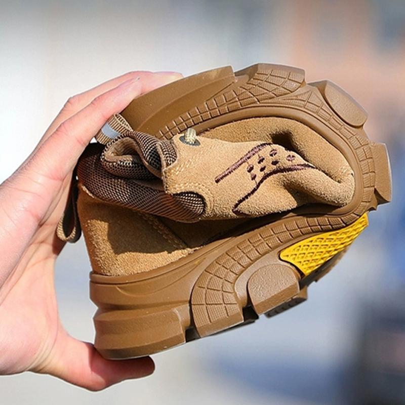 Oulylan Men Wear Resistant Safety Shoes Anti Puncture Work Boots Comfy Anti Slip Sneakers Steel Toe Anti Smashing Labor Footwear