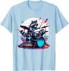 Raccoon Drummer Musician Retro Graphic TShirt Breathable Casual Cotton Tee