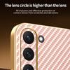 For Samsung Galaxy S23 Phone Case Carbon Fiber Textured Electroplated TPU Back Cover