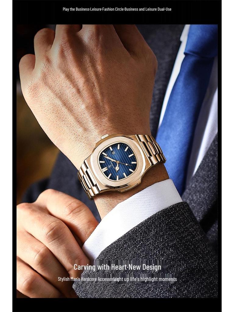 Швейцарские Водонепроницаемые Мужские Ультратонкие Роскошные Кварцевые Модные Часы