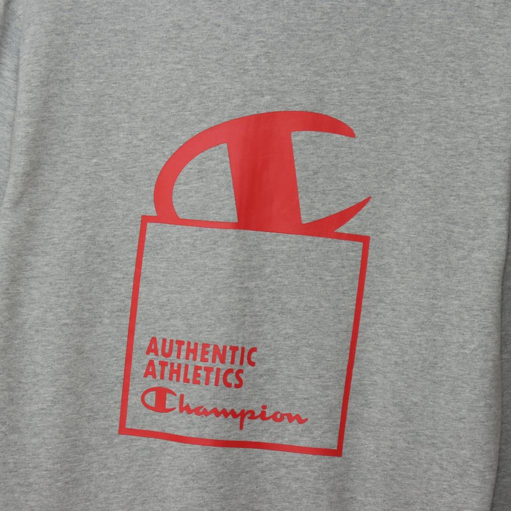 Толстовка с длинным рукавом из флиса, ХЛОПОК, США, графический логотип, принт, молния, капюшон, толстовка, базовая, оксфорд, серая [Champion] C3-A106, мужская