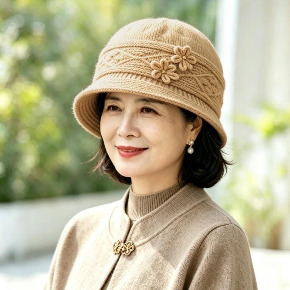 Thickened Winter Bucket Hat Fleece Lined Knitted Beanie Warm Winter Hat Winter Commuting