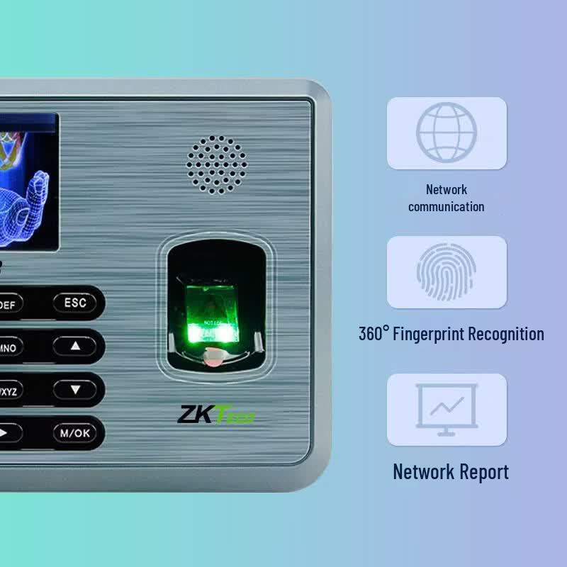 ZKTECO TX628 Машина учета рабочего времени по отпечаткам пальцев CN вилка (адаптер в комплекте)
