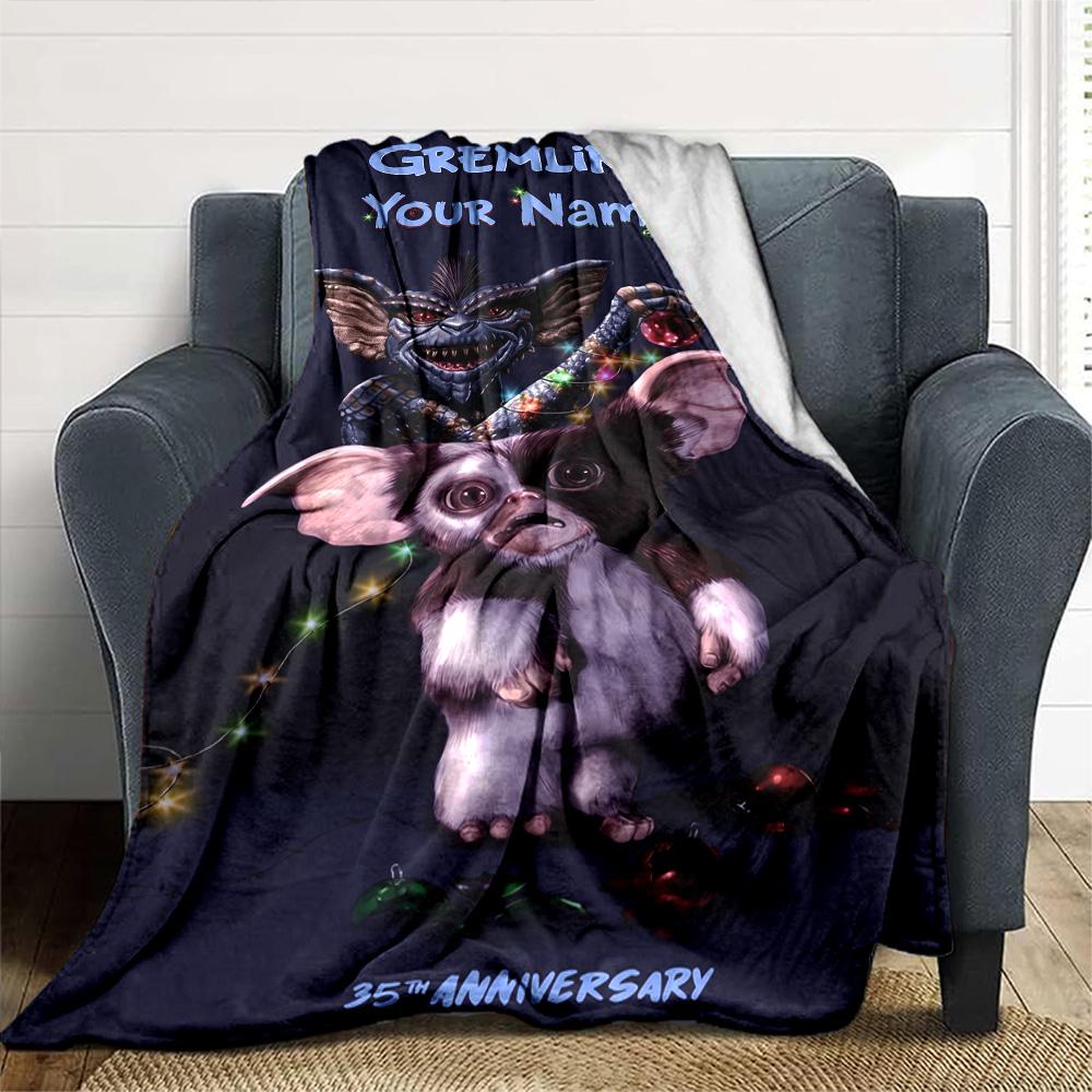 Gremlins Personalized Name Blanket Cozy Customizable Blanket Warmthful Decor Versatile for Bed Home Decor Bedding Picnics Four Seasons Multipurpose