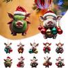 Christmas Pendant Adorable Cartoon Pig Shape Xmas Tree Hanging Ornament for Home Festive Decorations