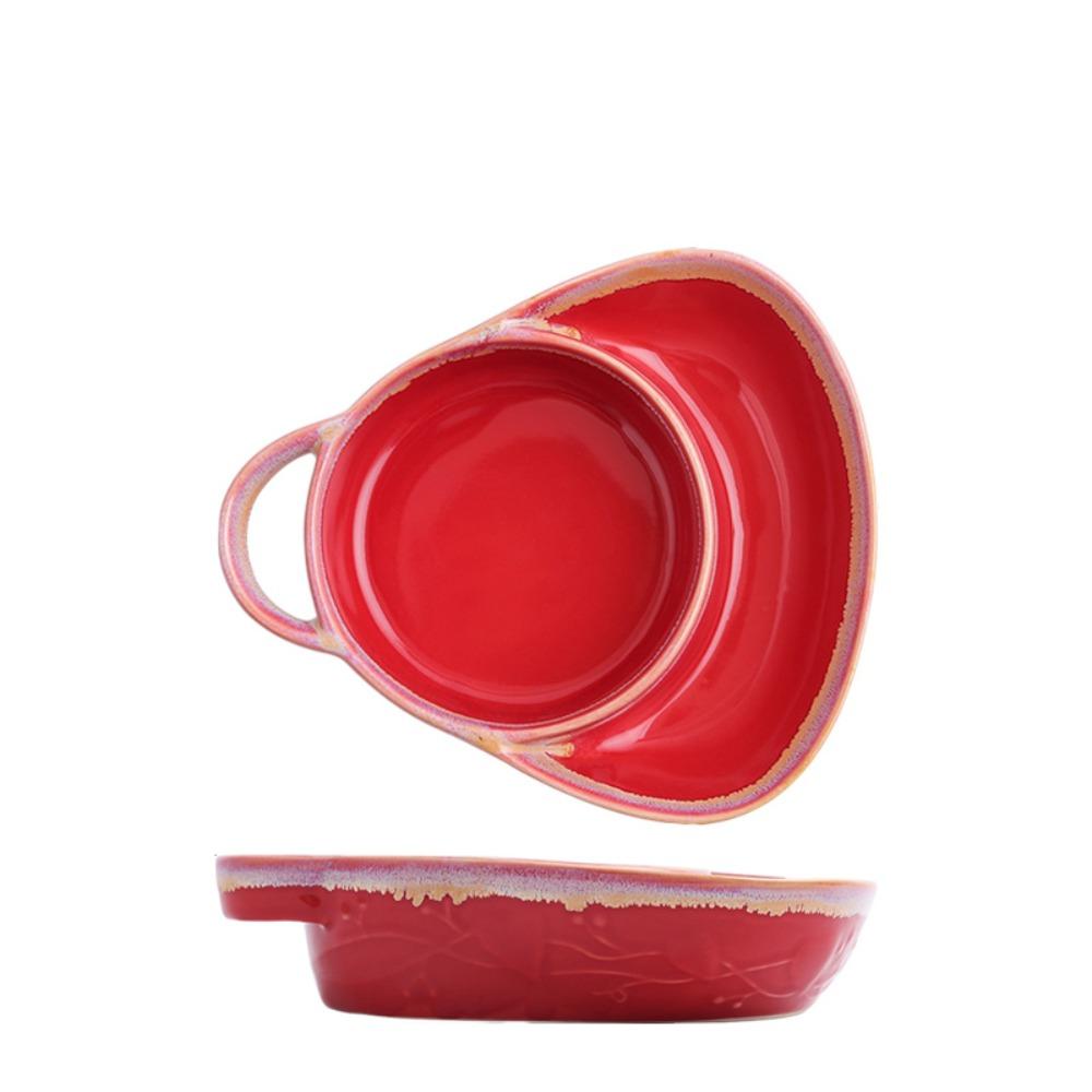 Heat-resistant Vintage Separated Fruit Salad Plate Ceramic French Fry Plate Dinner Dish Hotel