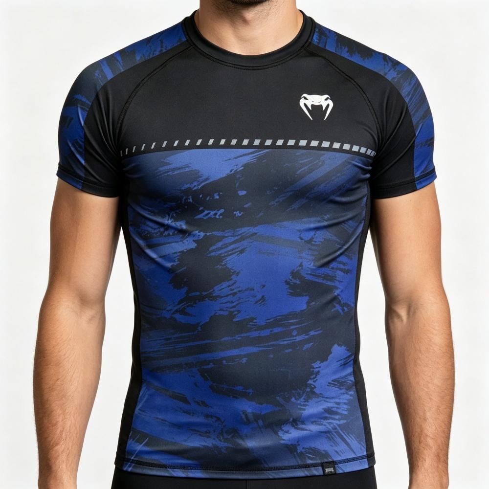 Мужская спортивная футболка с коротким рукавом, круглый вырез, дышащая, для спортзала, тренировок, модный принт, повседневная, активная одежда