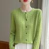 2025 Весна Женский шерстяной вязаный кардиган с V-образным вырезом Куртка-жилет