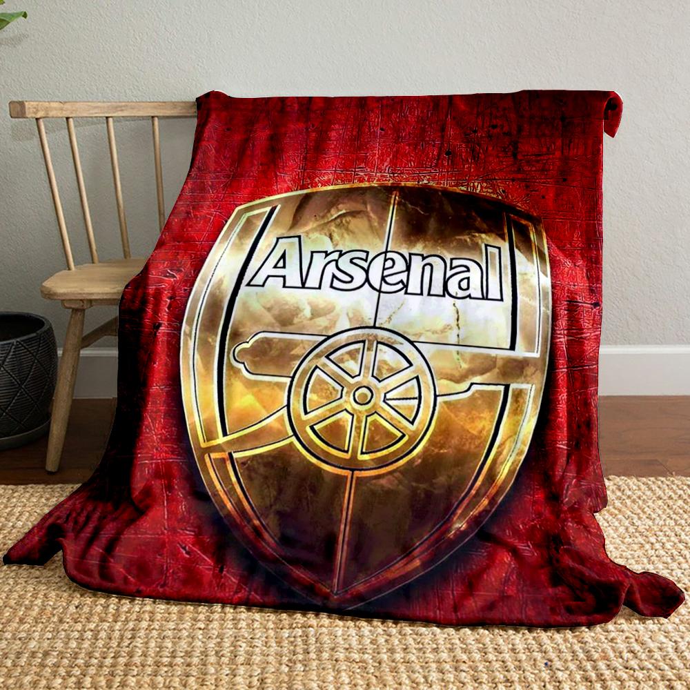 Arsenal Logo Red Designed Flannel blanket for bedroom, living room, sofa, and nap