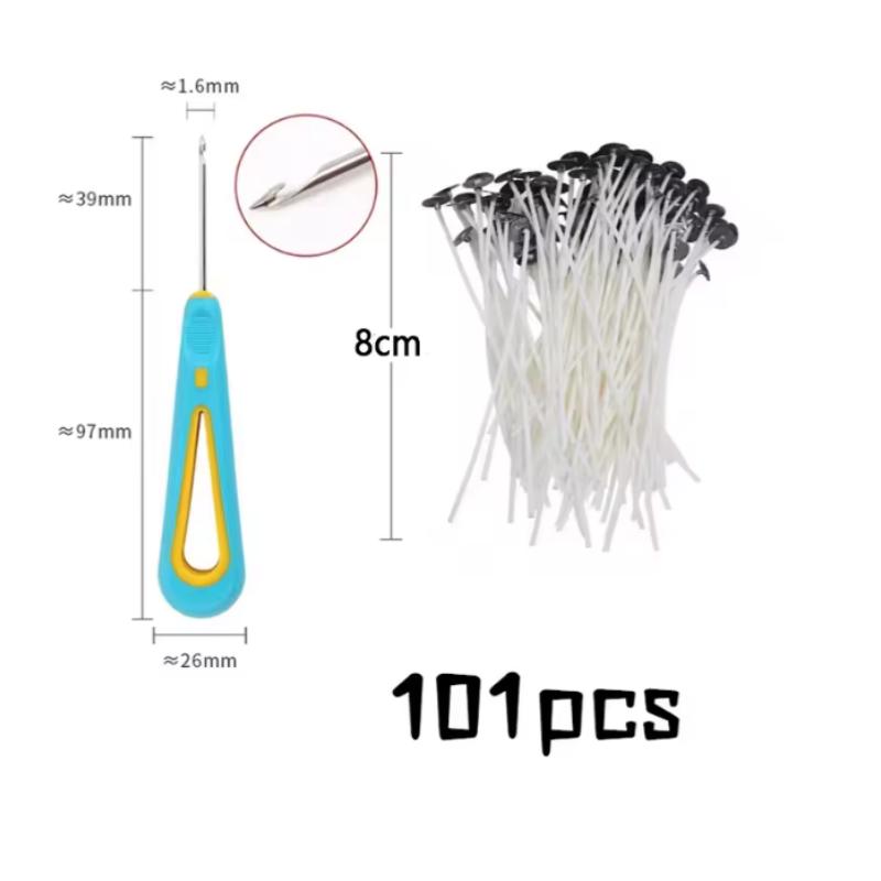 100pcs Waxed Cotton Candle Wicks Set with Stand Original Smokeless Candle Wicks Soy Oil Wax Core Woven Making Candles Supplies