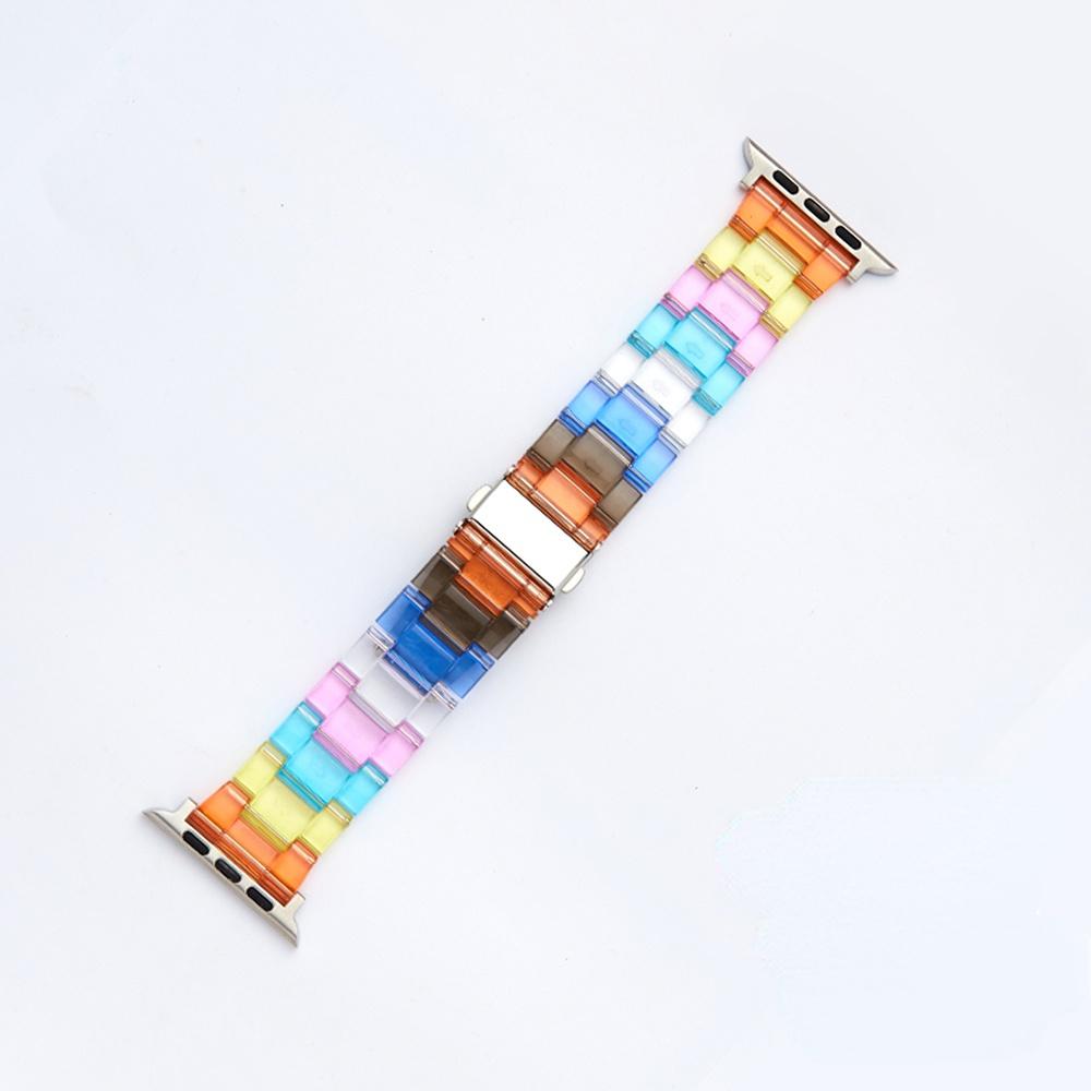 Resin Rainbow Transparent For Apple Watch Band 44mm 45mm 38 40mm 42 41mm 49mm 44 45 Strap Bracele iWatch Series 8 7 6 SE 5 4 3 2 Band
