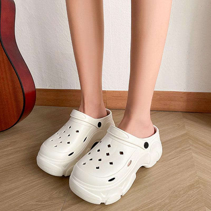 Women Sandals Hole Shoes Wedge Super High Heels Beach EVA Light Home Slippers