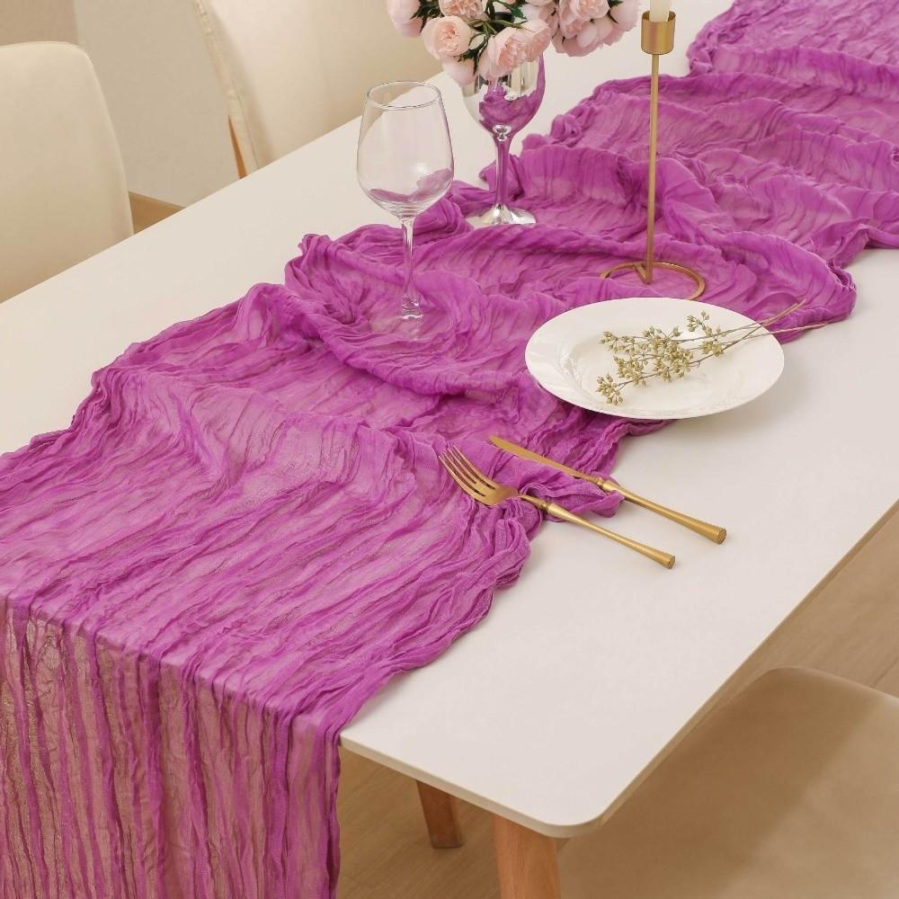 Gift Semi Sheer Cheesecloth Table Runner 35×70 Inch Polyester Gauze Table Cloth Boho Table Decorations Wedding