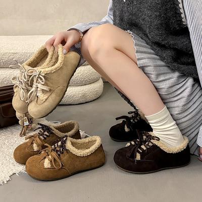 Хлопковые туфли из овечьей шерсти женские туфли 2025 новые осенне-зимние бархатные немецкие тренировочные туфли ретро туфли Форреста Гампа туфли Birken Doudou